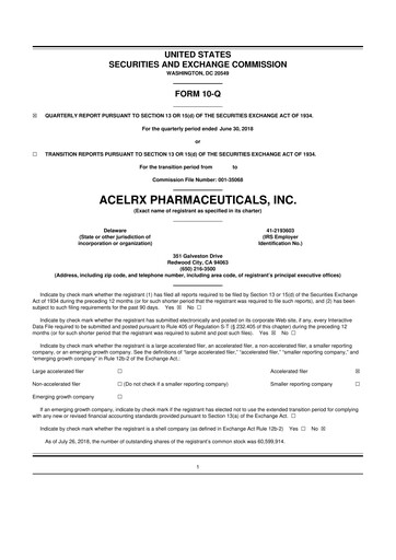 Thumbnail Talphera 10-Q Quarterly Report FY2018 