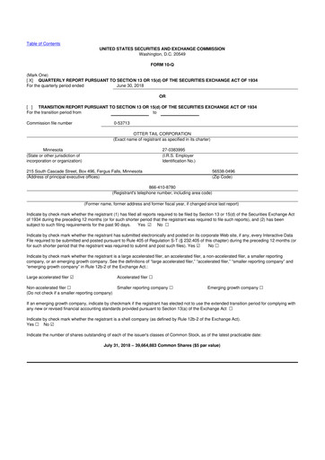 Thumbnail Otter Tail 10-Q Quarterly Report FY2018 