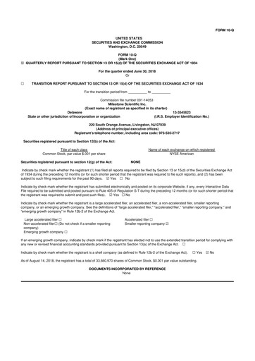 Vorschaubild Milestone Scientific 10-Q Quartalsbericht 2018 