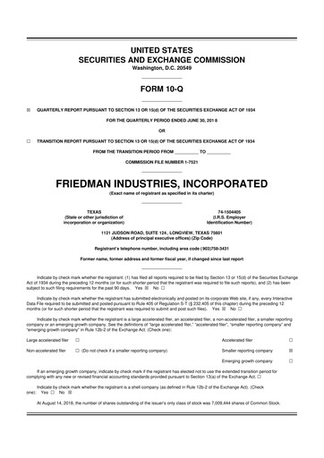 Vorschaubild Friedman Industries 10-Q Quartalsbericht 2019 