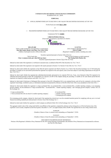 Thumbnail 1-800-Flowers.com, Inc.
 10-K Annual Report 2018