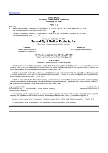 Thumbnail Vivani Medical 10-Q Quarterly Report FY2018 