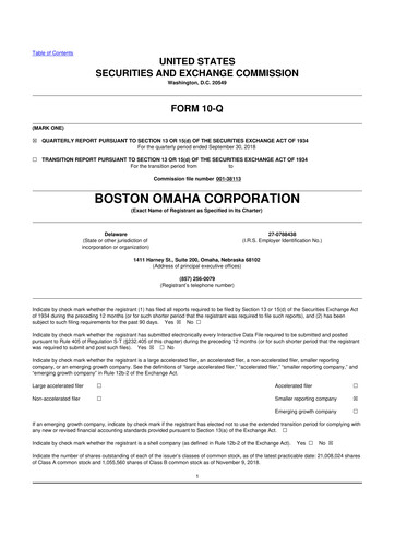 Thumbnail Boston Omaha 10-Q Quarterly Report FY2018 