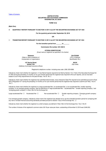 Miniature Atossa Therapeutics 10-Q Rapport trimestriel  