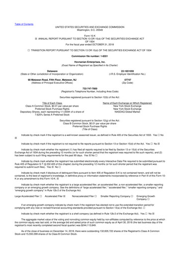 Thumbnail Hovnanian Enterprises
 10-K Annual Report 