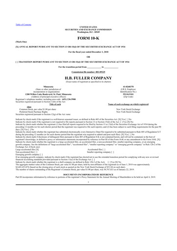 Thumbnail H.B. Fuller
 10-K Annual Report 2018