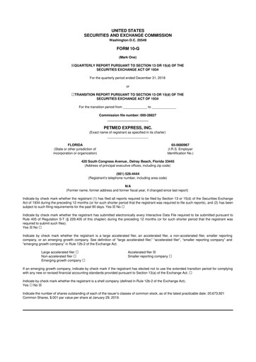 Thumbnail PetMed Express
 10-Q Quarterly Report FY2019 