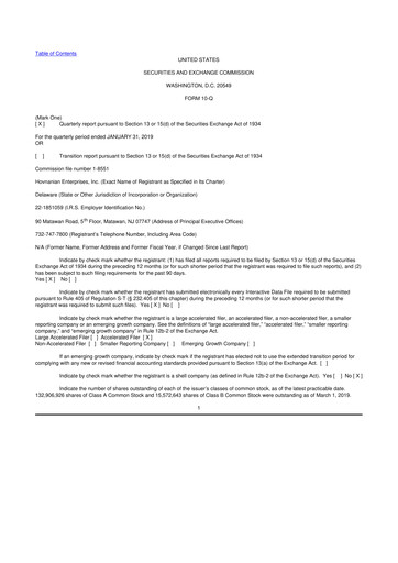 Vorschaubild Hovnanian Enterprises
 10-Q Quartalsbericht  