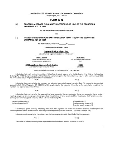 Vorschaubild Insteel Industries 10-Q Quartalsbericht  