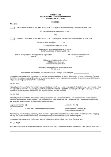 Thumbnail Superior Group of Companies 10-Q Quarterly Report FY2019 