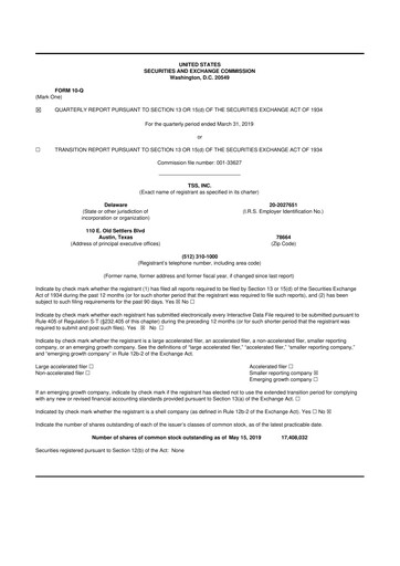 Thumbnail TSS, Inc. 10-Q Quarterly Report FY2019 