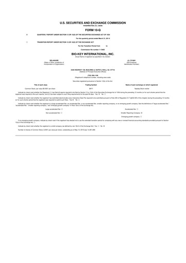 Vorschaubild BIO-key International
 10-Q Quartalsbericht 2019 
