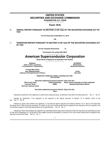 Thumbnail American Superconductor Corporation 10-K Annual Report 2018