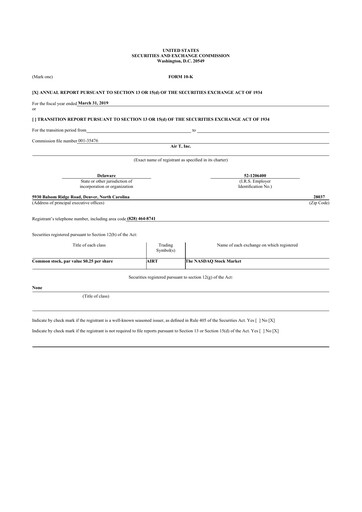 Thumbnail Air T, Inc. 10-K Annual Report 2019