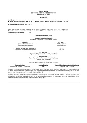 Miniature Park Aerospace 10-Q Rapport trimestriel 2020 