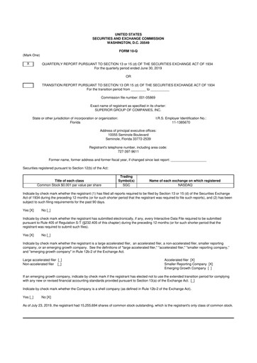 Thumbnail Superior Group of Companies 10-Q Quarterly Report FY2019 