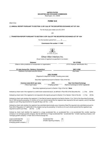 Vorschaubild Ethan Allen
 10-K Jahresbericht 2019