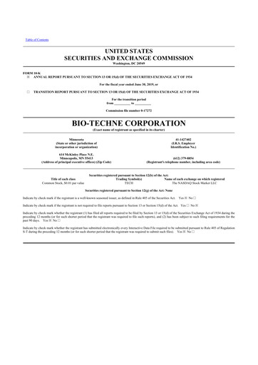 Thumbnail Bio-Techne 10-K Annual Report 2019
