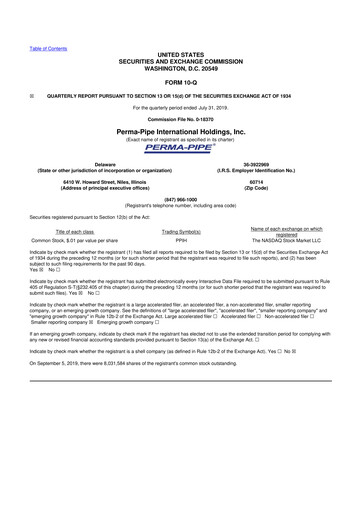 Thumbnail Perma-Pipe International 10-Q Quarterly Report FY 