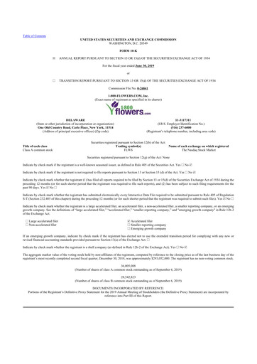 Thumbnail 1-800-Flowers.com, Inc.
 10-K Annual Report 2019