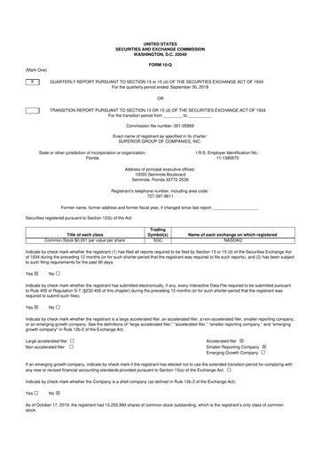 Thumbnail Superior Group of Companies 10-Q Quarterly Report FY2019 