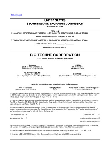Vorschaubild Bio-Techne 10-Q Quartalsbericht 2020 