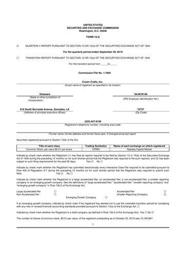 Thumbnail Crown Crafts 10-Q Quarterly Report FY2020 