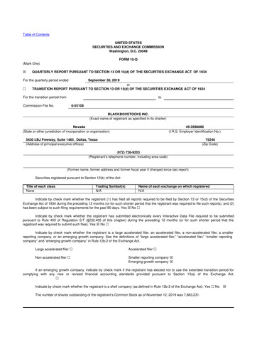 Thumbnail Blackboxstocks 10-Q Quarterly Report FY2019 