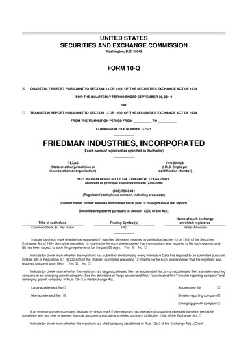 Vorschaubild Friedman Industries 10-Q Quartalsbericht 2020 
