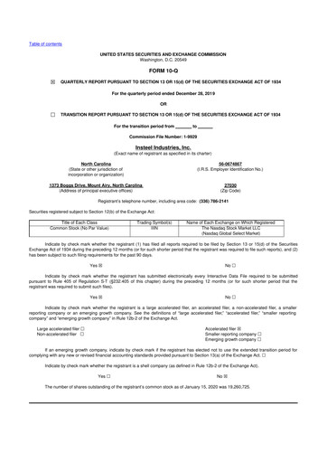 Vorschaubild Insteel Industries 10-Q Quartalsbericht  