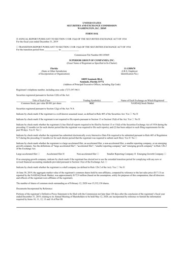 Thumbnail Superior Group of Companies 10-K Annual Report 2019