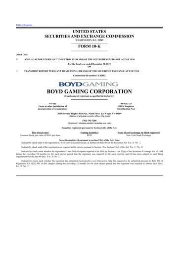 Thumbnail Boyd Gaming
 10-K Annual Report 2019