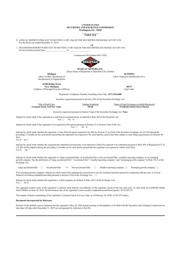 Thumbnail The Shyft Group 10-K Annual Report 2019