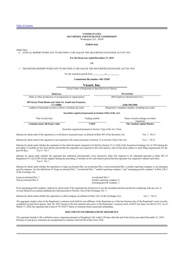 Miniature Vaxart 10-K Rapport annuel 2019