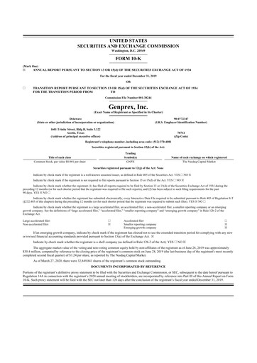 Thumbnail Genprex 10-K Annual Report 2019