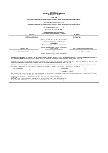 Thumbnail Lindblad Expeditions 10-Q Quarterly Report FY2020 