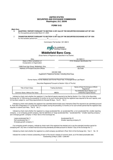 Thumbnail Middlefield Banc
 10-Q Quarterly Report FY2020 