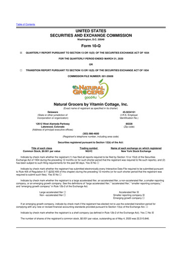Thumbnail Natural Grocers by Vitamin Cottage 10-Q Quarterly Report FY2019 