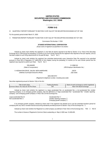 Vorschaubild Standex International 10-Q Quartalsbericht 2020 