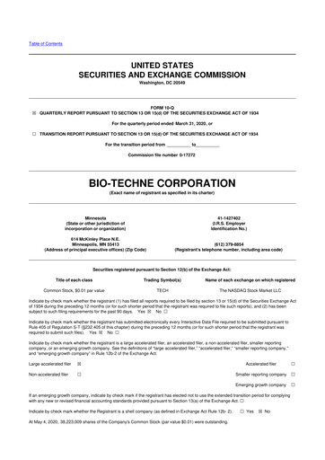 Vorschaubild Bio-Techne 10-Q Quartalsbericht 2020 