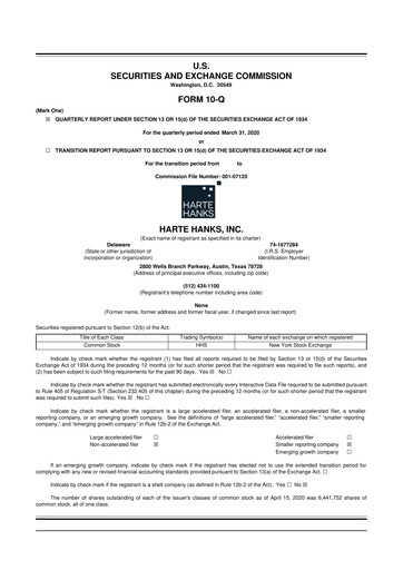 Miniature Harte Hanks 10-Q Rapport trimestriel 2020 