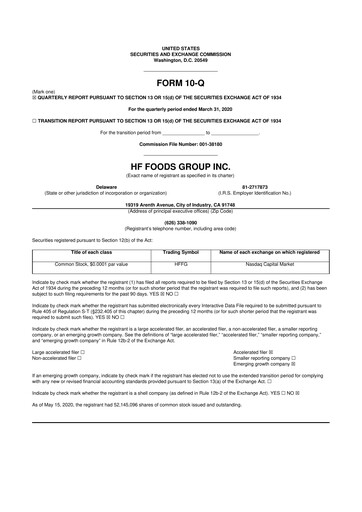 Thumbnail HF Foods Group
 10-Q Quarterly Report FY2020 