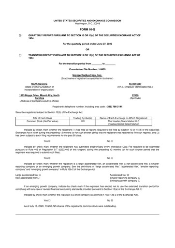Vorschaubild Insteel Industries 10-Q Quartalsbericht  