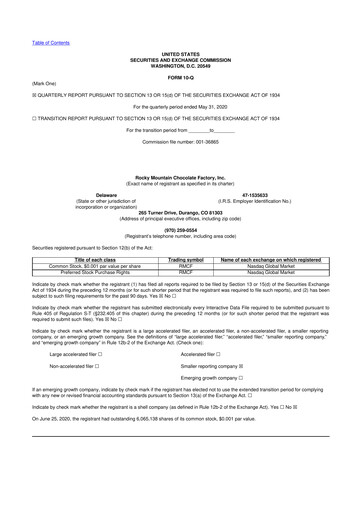 Thumbnail Rocky Mountain Chocolate Factory 10-Q Quarterly Report FY2021 