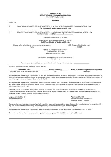 Thumbnail Superior Group of Companies 10-Q Quarterly Report FY2020 