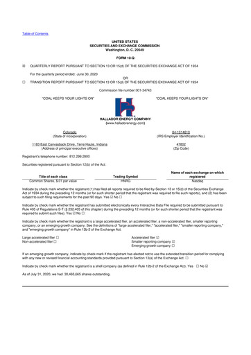 Thumbnail Hallador Energy Company
 10-Q Quarterly Report FY2020 