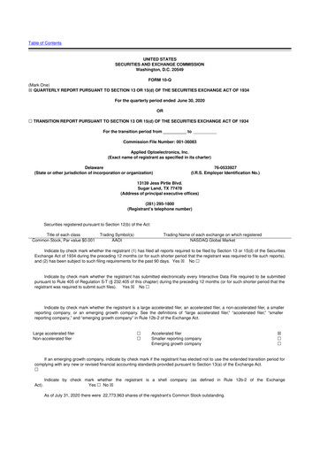 Thumbnail Applied Optoelectronics 10-Q Quarterly Report FY2020 