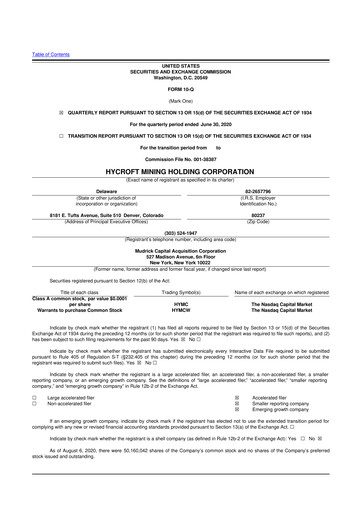 Thumbnail Hycroft Mining 10-Q Quarterly Report FY 