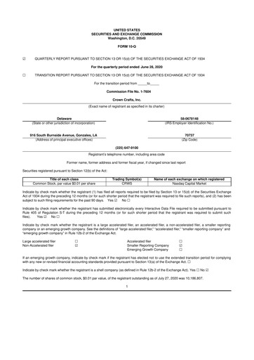 Thumbnail Crown Crafts 10-Q Quarterly Report FY2021 