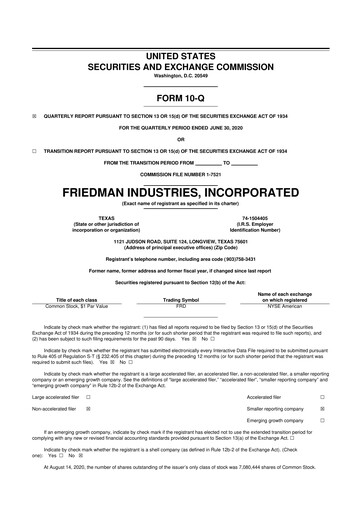Vorschaubild Friedman Industries 10-Q Quartalsbericht 2021 